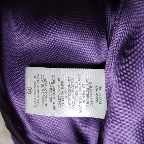Michael Kors purple double breastfed  pea coat size Small - Picture 5 of 9